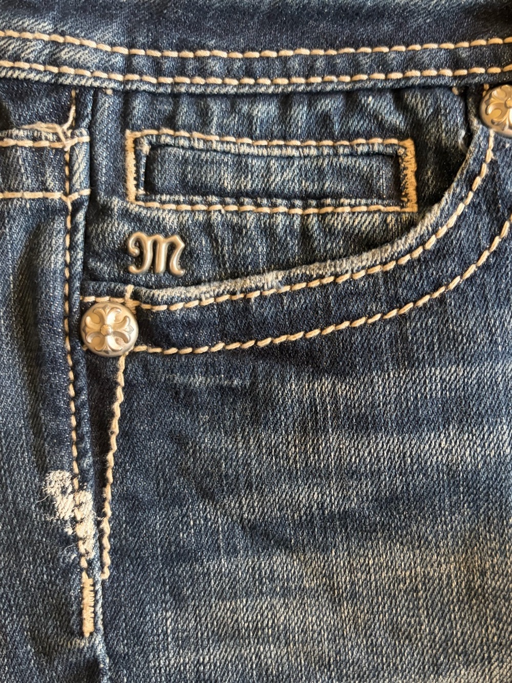 Miss Me Blue Faded Denim Shortie Shorts - Picture 4 of 10